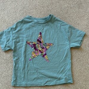 next Light Teal Tee with Multicolor Sequin Star